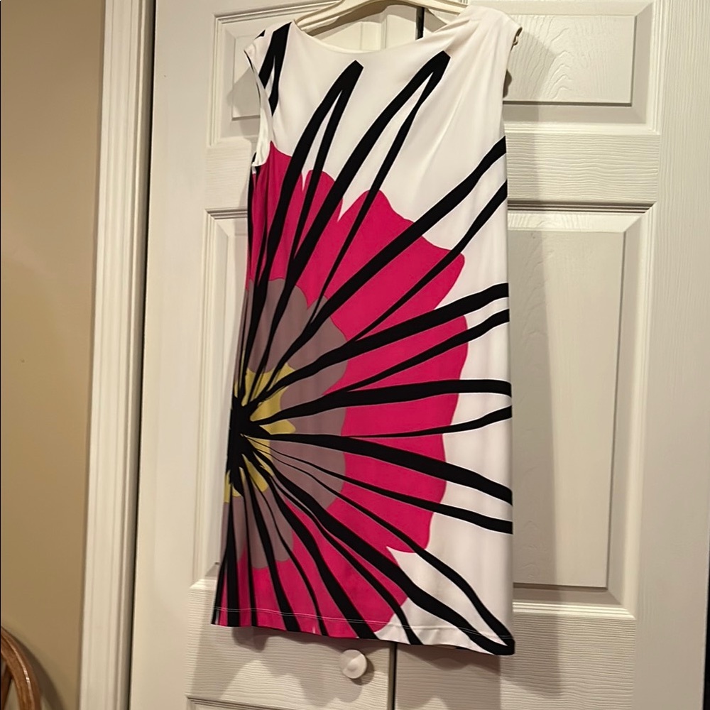 New Directions sz 6 Floral Sleeveless Dress in With w/Pink and Black